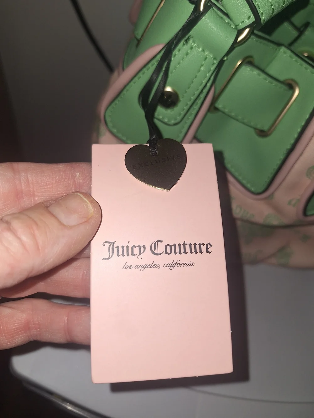 Juicy Couture Pink & Mint Green Bow-Accent Satchel Bag - Picture 3 of 8